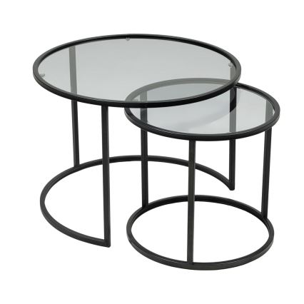 KOMPLEKTS 2x Kafijas galdiņš TOKYO d. 42/60 cm melna