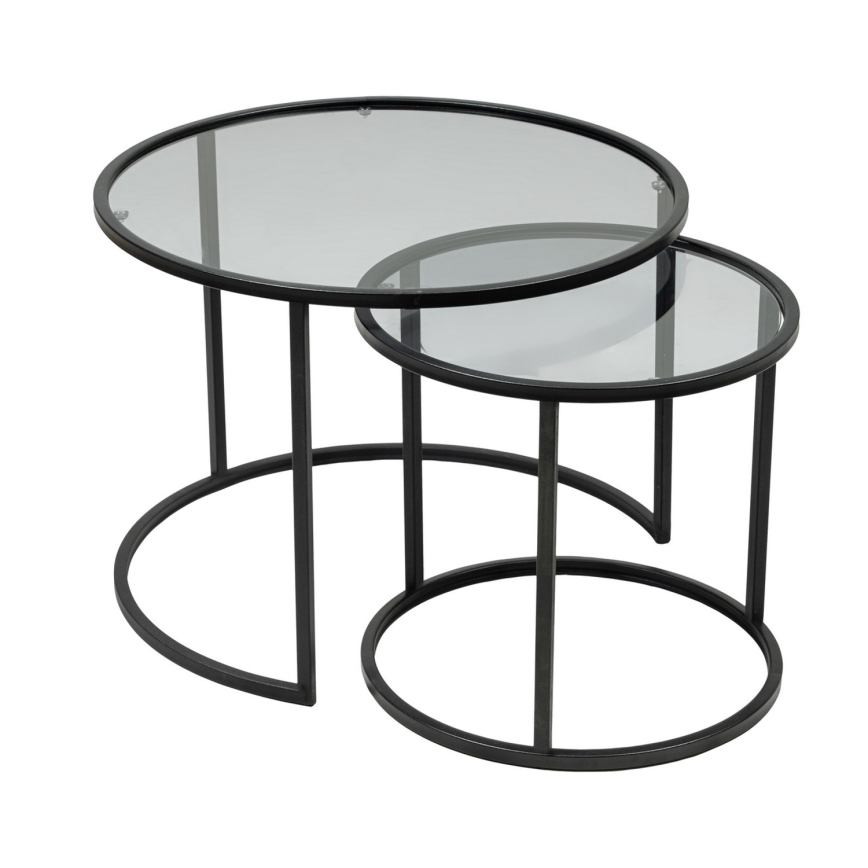 KOMPLEKTS 2x Kafijas galdiņš TOKYO d. 42/60 cm melna