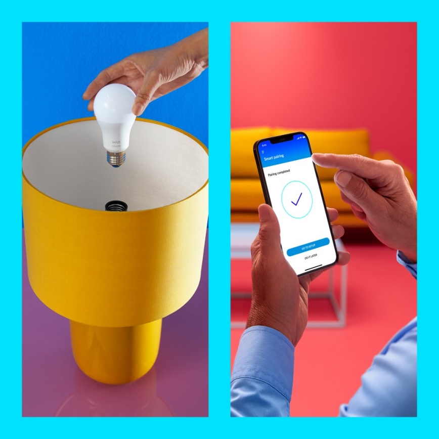 KOMPLEKTS 2x LED Aptumšojama spuldze A60 E27/8W/230V 2700-6500K CRI 90 Wi-Fi - WiZ