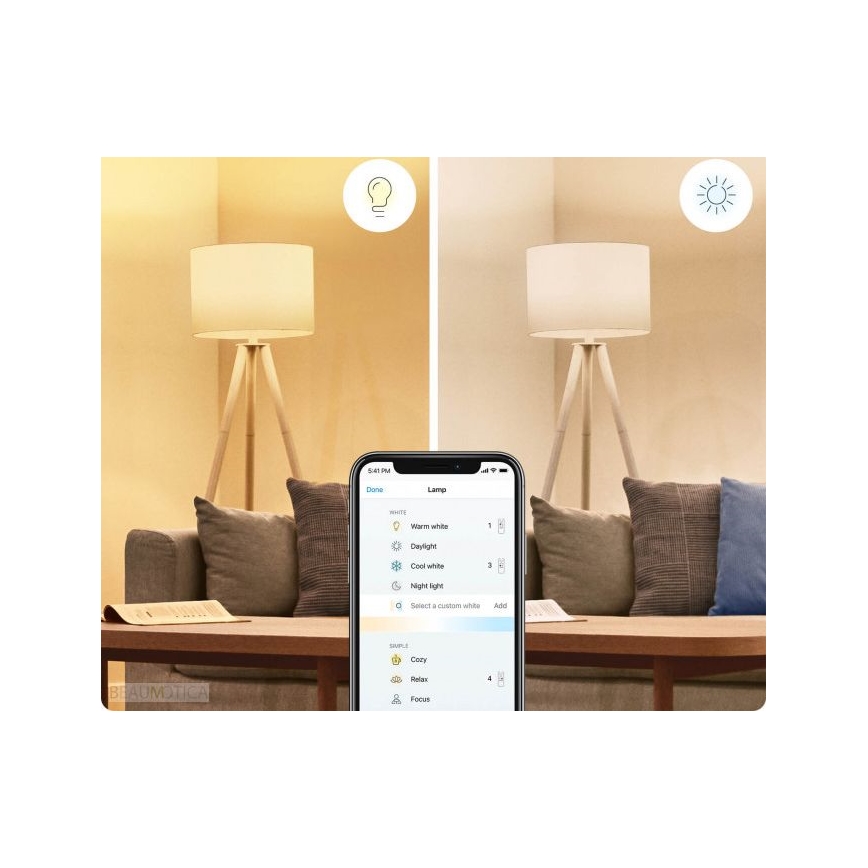 KOMPLEKTS 2x LED Aptumšojama spuldze A60 E27/8W/230V 2700-6500K CRI 90 Wi-Fi - WiZ