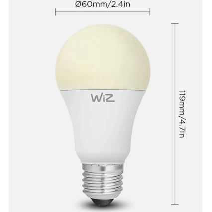 Komplekts 2x LED aptumšojamas spuldzes A60 E27/9W/230V 2700K Wi-Fi + tālvadības pults - WiZ