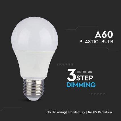 KOMPLEKTS 2x LED Aptumšojama spuldze A60 E27/9W/230V 4000K