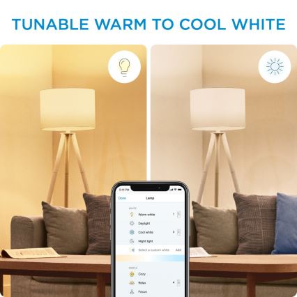 KOMPLEKTS 2x LED Aptumšojama spuldze C37 E14/4,9W/230V 2700-6500K CRI 90 Wi-Fi - WiZ