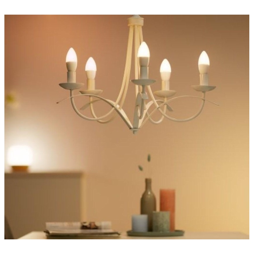 KOMPLEKTS 2x LED Aptumšojama spuldze C37 E14/4,9W/230V 2700-6500K CRI 90 Wi-Fi - WiZ