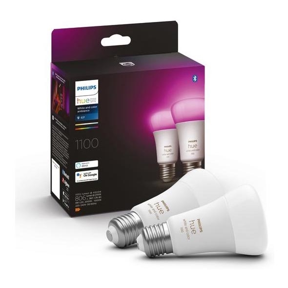 KOMPLEKTS 2x LED Aptumšojama spuldze Hue White And Color Ambiance A60 E27/9W/230V 2000-6500K