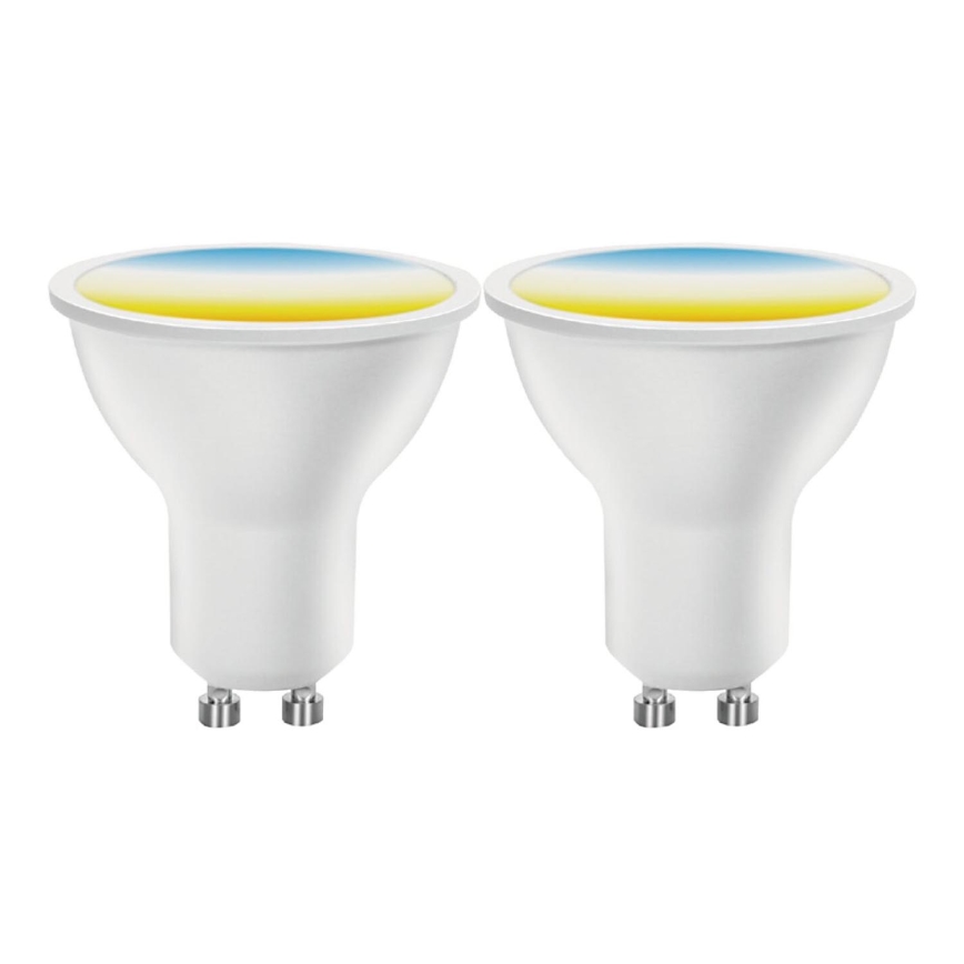 KOMPLEKTS 2x LED Aptumšojama spuldze MESH Viedā GU10/6,5W/230V 2700-6500K + tālvadības pults - Aigostar