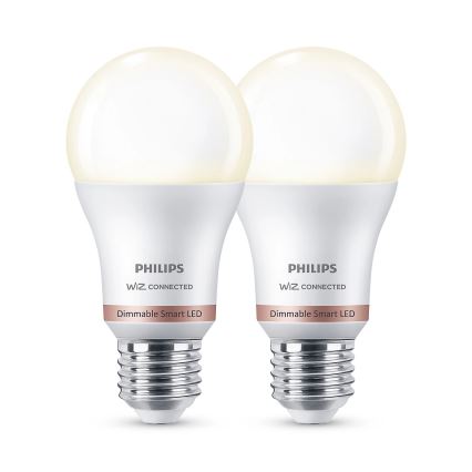 KOMPLEKTS 2x LED Aptumšojama spuldze Philips A60 E27/8W/230V Wi-Fi