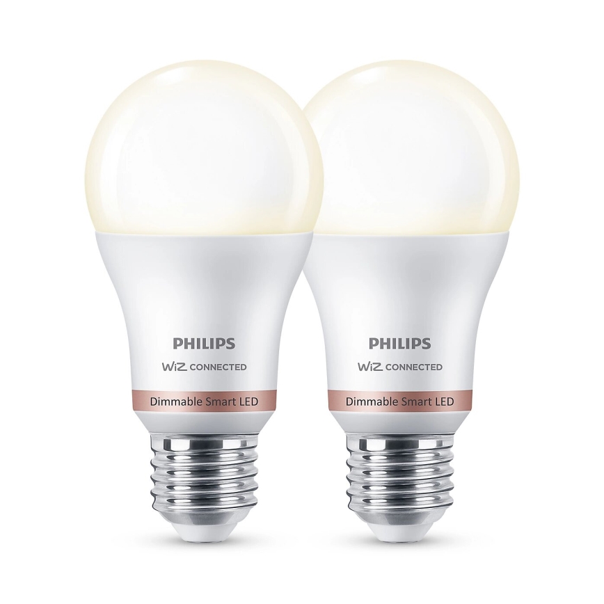 KOMPLEKTS 2x LED Aptumšojama spuldze Philips A60 E27/8W/230V Wi-Fi