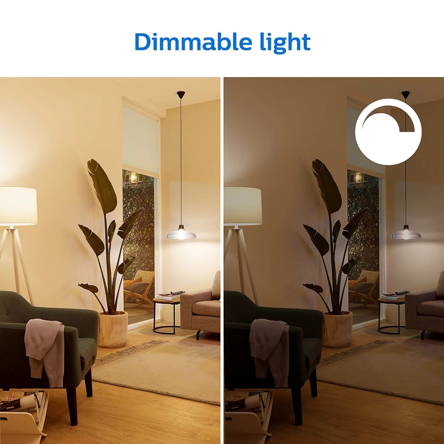 KOMPLEKTS 2x LED Aptumšojama spuldze Philips A60 E27/8W/230V Wi-Fi