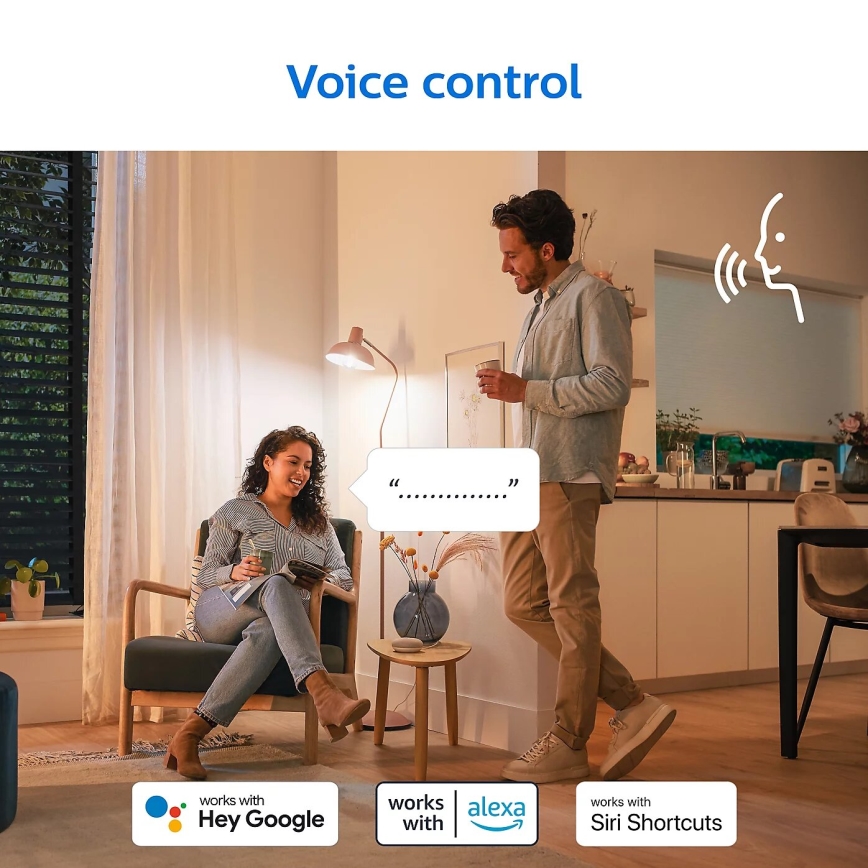 KOMPLEKTS 2x LED Aptumšojama spuldze Philips A60 E27/8W/230V Wi-Fi