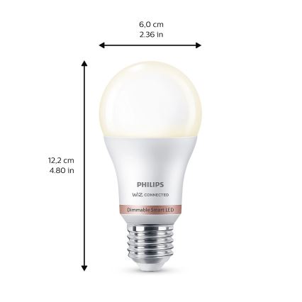 KOMPLEKTS 2x LED Aptumšojama spuldze Philips A60 E27/8W/230V Wi-Fi