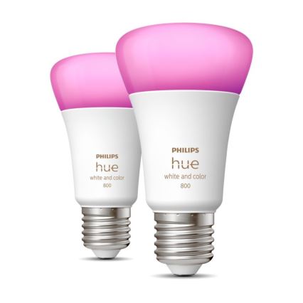 KOMPLEKTS 2x LED Aptumšojama spuldze Philips Hue White And Color Ambiance A60 E27/6,5W/230V 2000-6500K