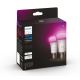 KOMPLEKTS 2x LED Aptumšojama spuldze Hue White And Color Ambiance A60 E27/9W/230V 2000-6500K