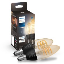 KOMPLEKTS 2x LED Aptumšojama spuldze Philips Hue WHITE AMBIANCE E14/4,6W/230V