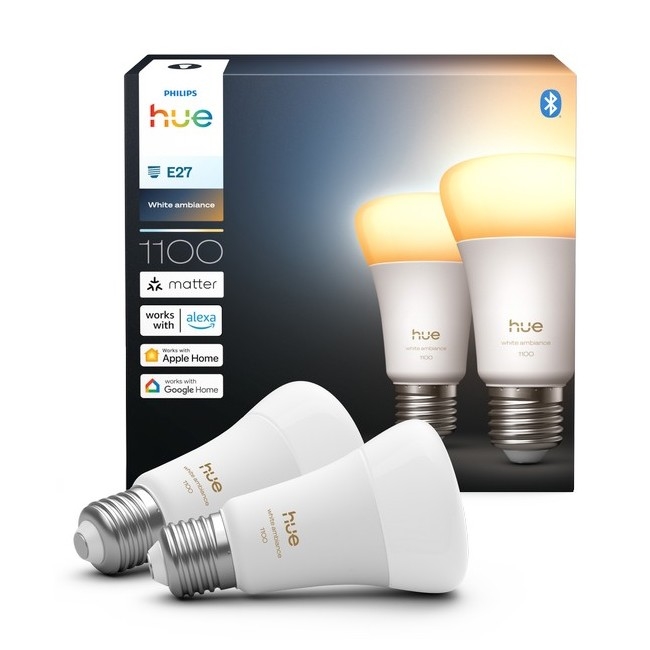 Komplekts 2x LED aptumšojama spuldze Philips Hue WHITE AMBIANCE E27/8,1W/230V 1000-20000K