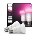 Komplekts 2x LED aptumšojama spuldze Philips Hue WHITE AND COLOR AMBIANCE E27/8,1W/230V 1000-20000K