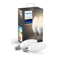 KOMPLEKTS 2x LED Aptumšojama spuldze Philips Hue WHITE E14/5,5W/230V