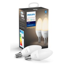 KOMPLEKTS 2x LED Aptumšojama spuldze Philips Hue WHITE E14/5,5W/230V