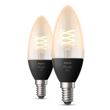 KOMPLEKTS 2x LED Aptumšojama spuldze Philips Hue WHITE FILAMENT E14/4,5W/230V 2100K