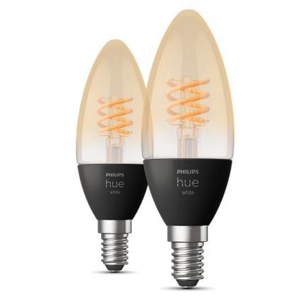 KOMPLEKTS 2x LED Aptumšojama spuldze Philips Hue WHITE FILAMENT E14/4,5W/230V 2100K