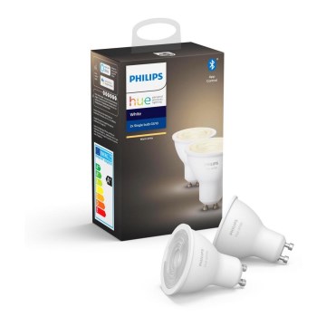 KOMPLEKTS 2x LED Aptumšojama spuldze Philips Hue WHITE GU10/5,2W/230V