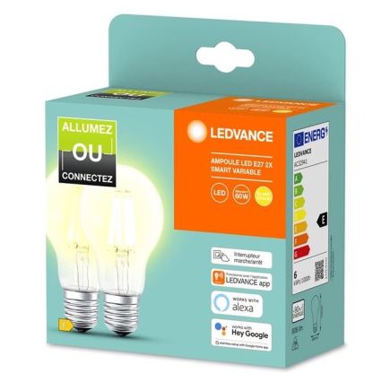 KOMPLEKTS 2x LED Aptumšojama spuldze SMART+ A60 E27/6W/230V 2700K  - Ledvance