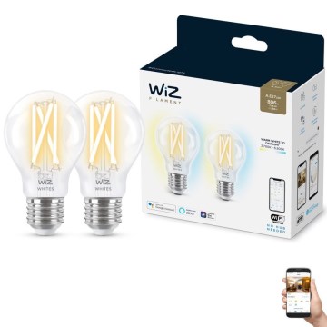 KOMPLEKTS 2x LED Aptumšojama spuldze VINTAGE FILAMENT A60 E27/6,7W/230V 2700-6500K CRI 90 Wi-Fi - WiZ