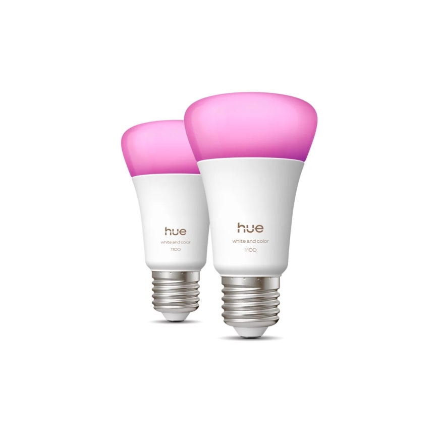 Komplekts 2x LED aptumšojama spuldze Philips Hue WHITE AND COLOR AMBIANCE E27/8,1W/230V 1000-20000K