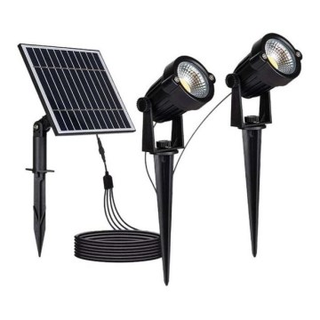 Komplekts 2x LED āra saules lampas 2xLED/1,2W/3,7V IP65 3000K 4000 mAh