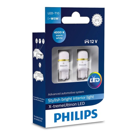 KOMPLEKTS 2x LED Auto spuldze Philips X-TREMEULTION 127994000KX2 T10 W2,1x9,5d/0,8W