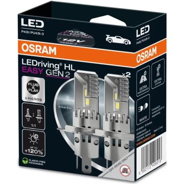 KOMPLEKTS 2x LED Auto spuldzes LEDriving H4/H19 P43t/PU43T-3/25W/12V 6500K - Osram
