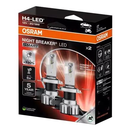KOMPLEKTS 2x LED Auto spuldzes NIGHT BREAKER H4 P43t/20/19W/12V - Osram