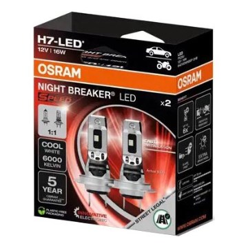 KOMPLEKTS 2x LED Auto spuldzes NIGHT BREAKER H7 PX26d/16W/12V 6000K - Osram