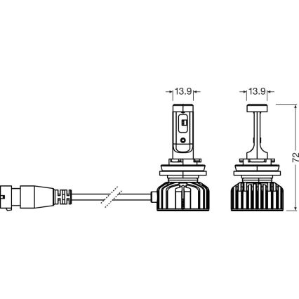 Komplekts 2x LED auto spuldzes NIGHT BREAKER SMART H16 PGJ19-3/4W/12V 6000K - Osram