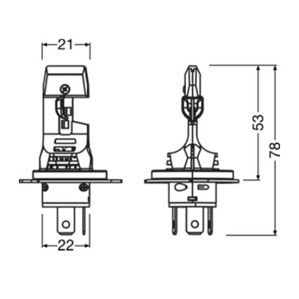 Komplekts 2x LED auto spuldzes NIGHT BREAKER SPEED H4 P43T/14W/12V 6000K - Osram