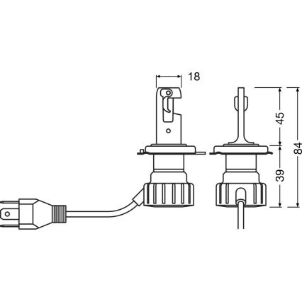 Komplekts 2x LED auto spuldzes NIGHT BREAKER VINTAGE H4 P43T/20W/12V 3000K - Osram