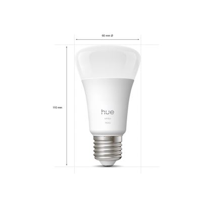 Komplekts 2x LED dimējama spuldze Philips Hue WHITE E27/9,5W/230V 2700K