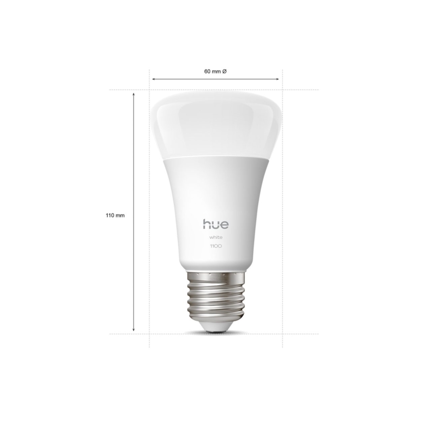 Komplekts 2x LED dimējama spuldze Philips Hue WHITE E27/9,5W/230V 2700K