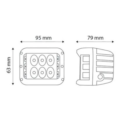 KOMPLEKTS 2x LED Prožektors automašīnai CREE LED/27W/10-30V IP67