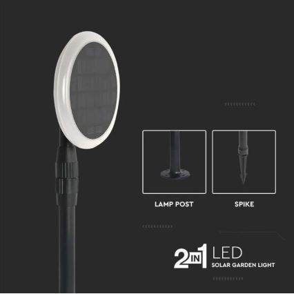 KOMPLEKTS 2x LED Regulējama saules enerģijas lampa GARDEN LED/3W/5V 42-80 cm 4000K IP65