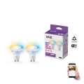 Komplekts 2x LED regulējamas spuldzes ar kustības sensoru PAR16 GU10/4,7W/230V 2700-6500K CRI 90 Wi-Fi - WiZ