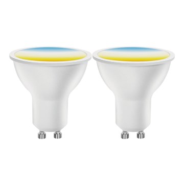 Komplekts 2x LED regulējamas spuldzes MESH Smart GU10/6,5W/230V 2700-6500K + tālvadības pults - Aigostar