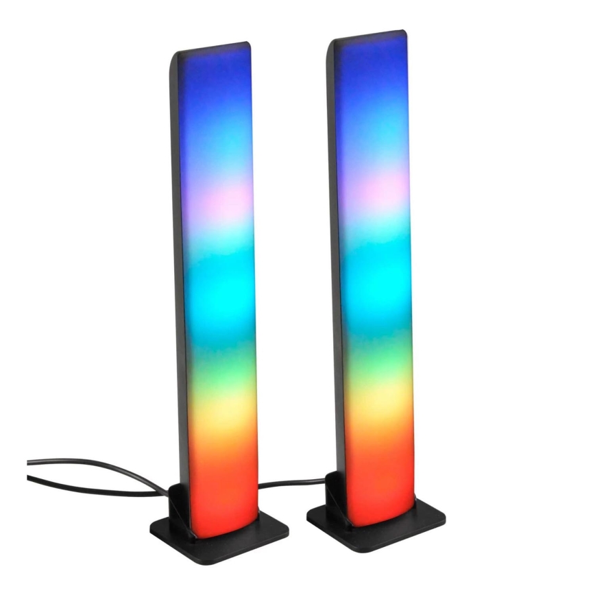 KOMPLEKTS 2x LED RGB Aptumšojama galda lampa GAMER LED/5W/5V + tālvadības pults