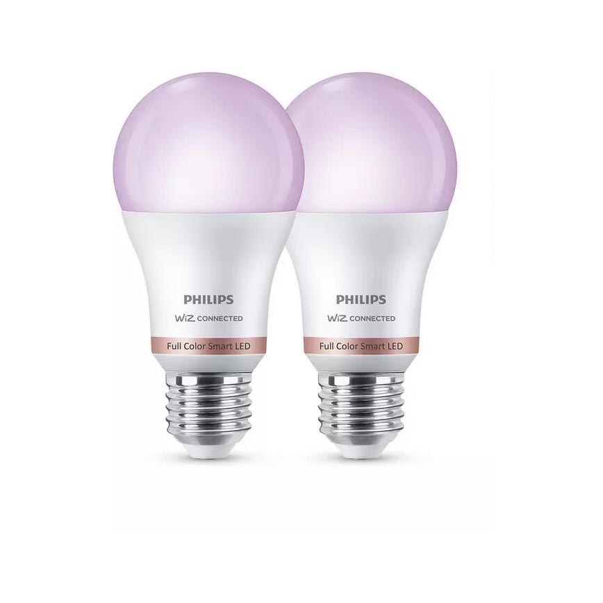 KOMPLEKTS 2x LED RGB Aptumšojama spuldze Philips A60 E27/8W/230V Wi-Fi