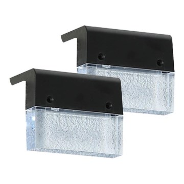 KOMPLEKTS 2x LED RGB Saules enerģijas sienas lampa LED/1W/1,2V 3500K IP65