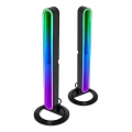 Komplekts 2x LED RGBIC regulējama galda lampa LED/5W/5V melna + tālvadības pults