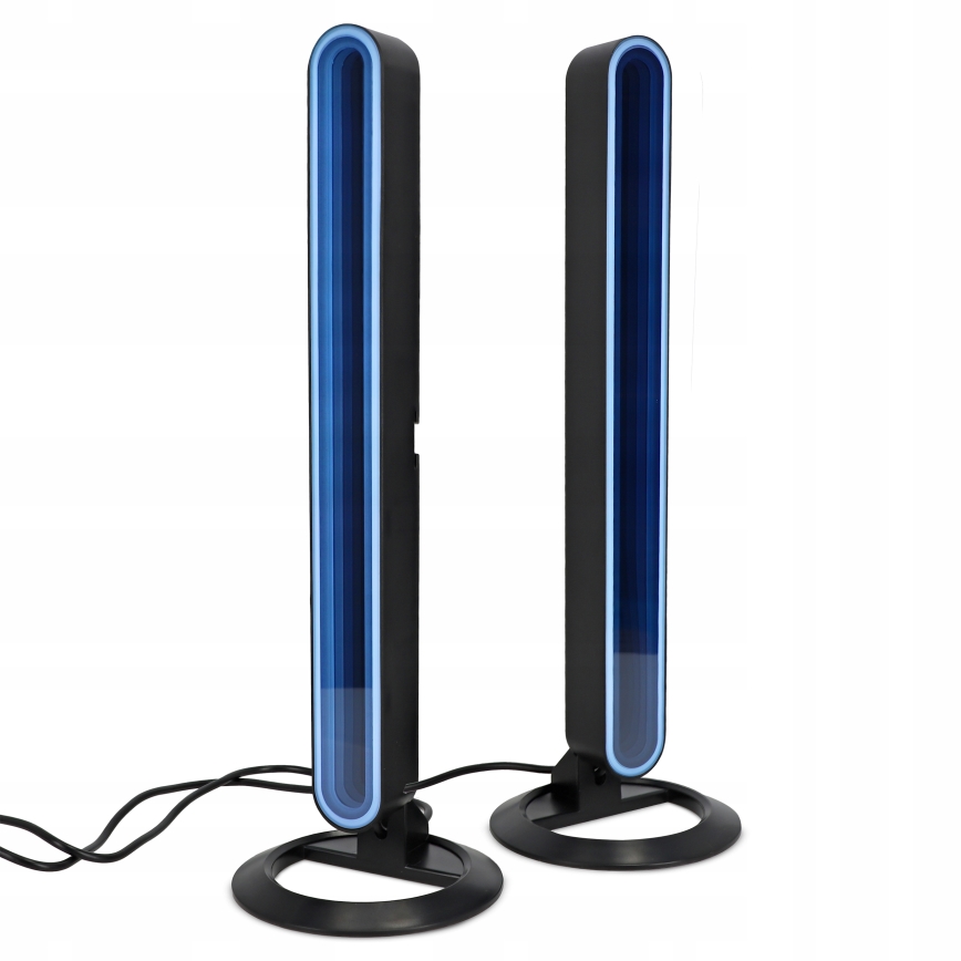 Komplekts 2x LED RGBIC regulējama galda lampa LED/5W/5V melna + tālvadības pults
