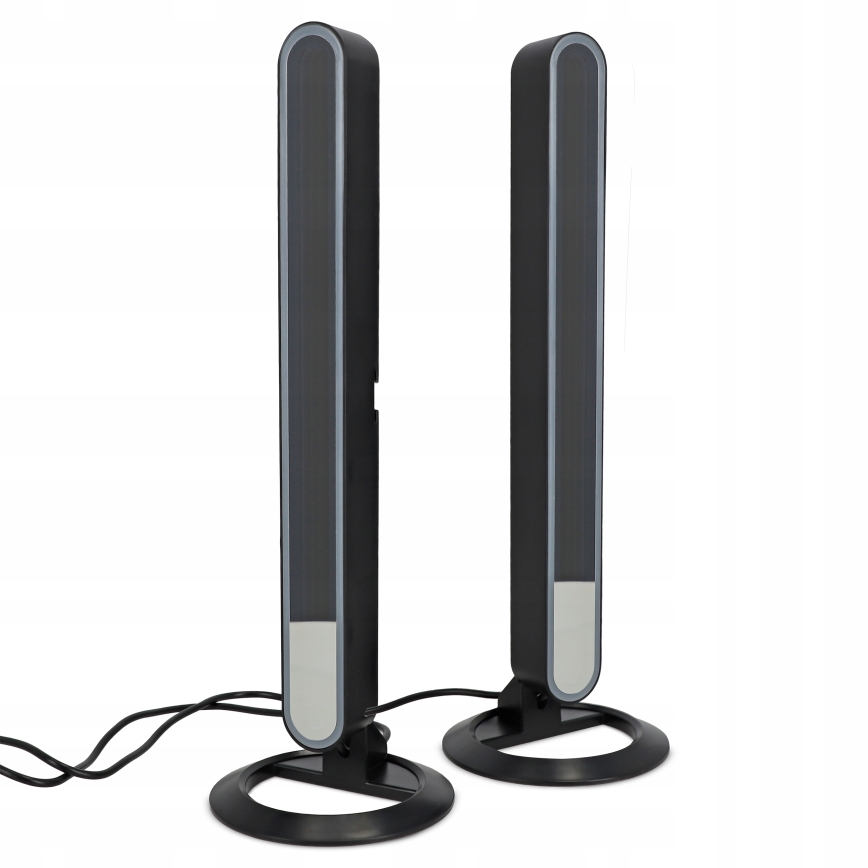 Komplekts 2x LED RGBIC regulējama galda lampa LED/5W/5V melna + tālvadības pults
