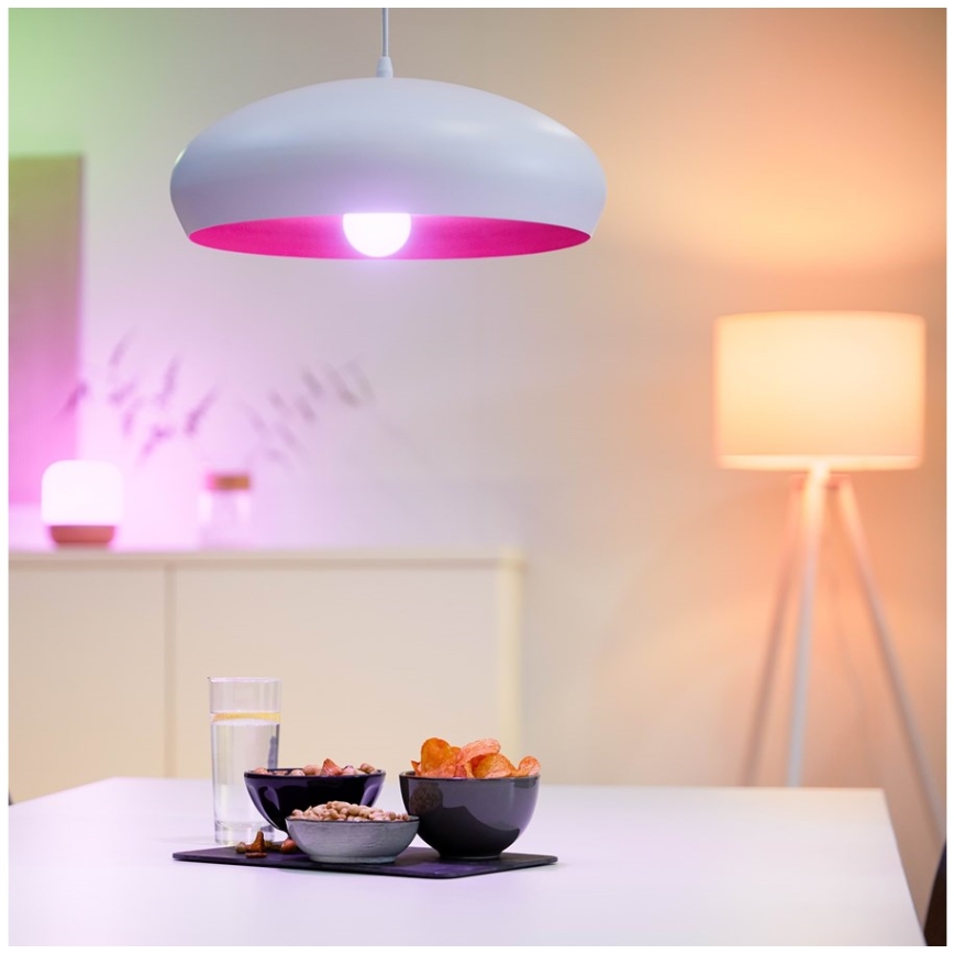 KOMPLEKTS 2x LED RGBW Aptumšojama spuldze A60 E27/8,5W/230V 2200-6500K Wi-Fi + tālvadības pults - WiZ
