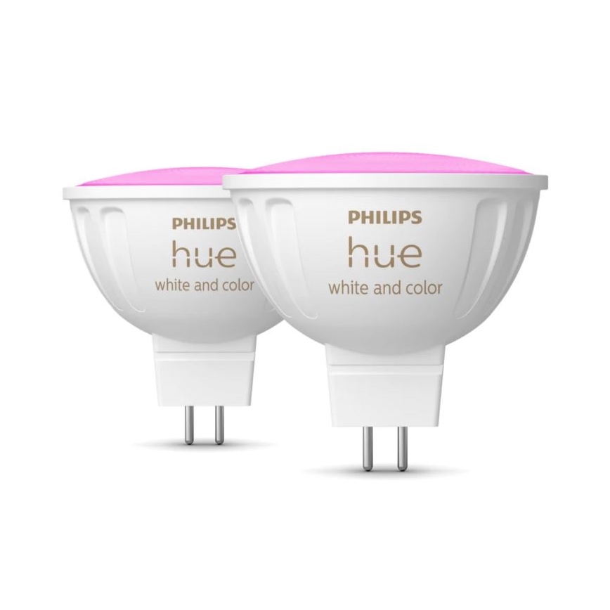 KOMPLEKTS 2x LED RGBW Aptumšojama spuldze Philips Hue White And Color Ambiance GU5,3/MR16/6,3W/12V 2000-6500K